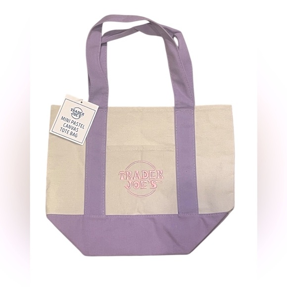TRADER JOE'S Lavender Mini Canvas Tote - Picture 1 of 2